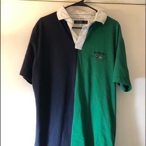 Nautical Rugby shirt! L green and blue